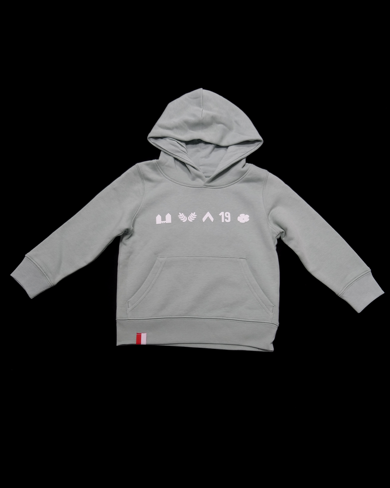 Hoodie Kèrl - appelblauwzeegroen - icoontjes - Kids