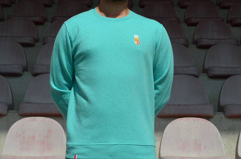Sweater Kèrl - appelblauwzeegroen - pintje met sjaal