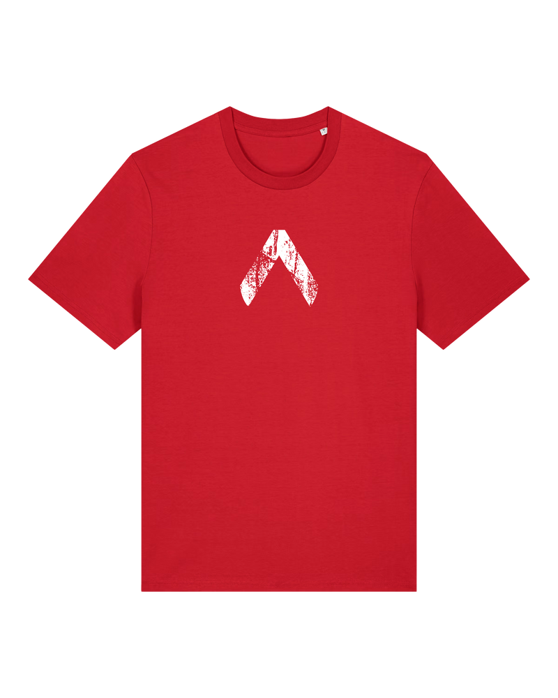 T-shirt 'omgekeerde V' rood
