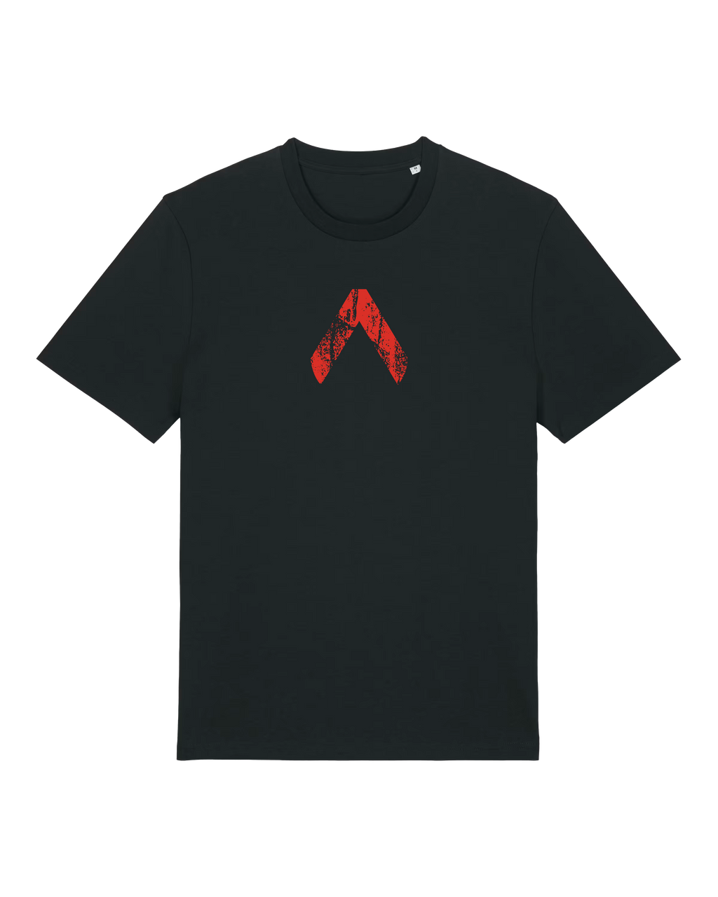 T-shirt 'omgekeerde V' zwart