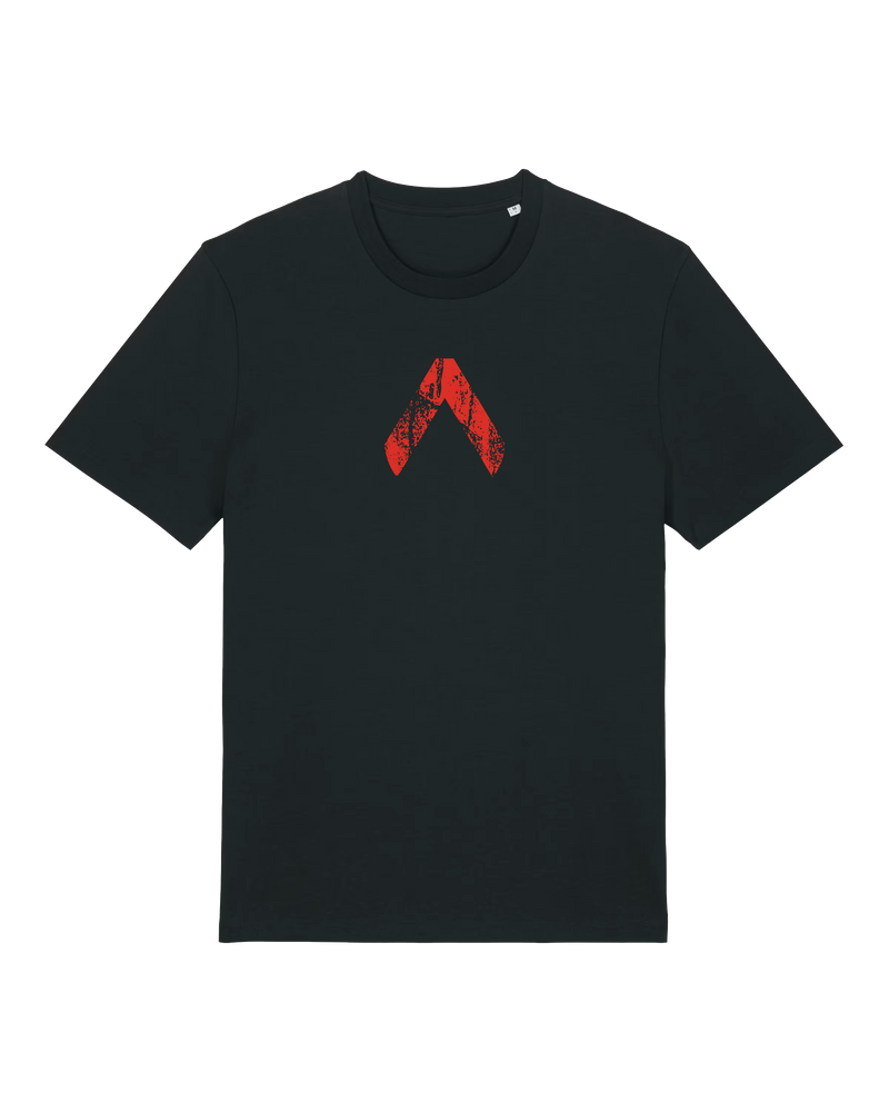 T-shirt 'omgekeerde V' zwart